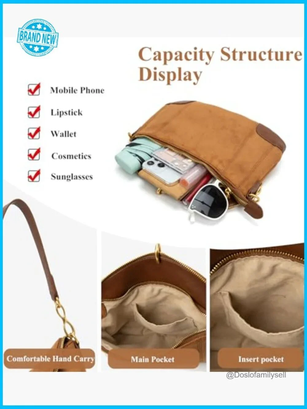 Small Hobo Purse with Metal Pendant Embellished Retro Satchel Handbag